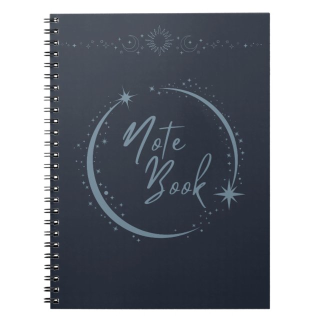 Espiral Caderno da Lua e Estrelas | Diário Celestial (Frente)
