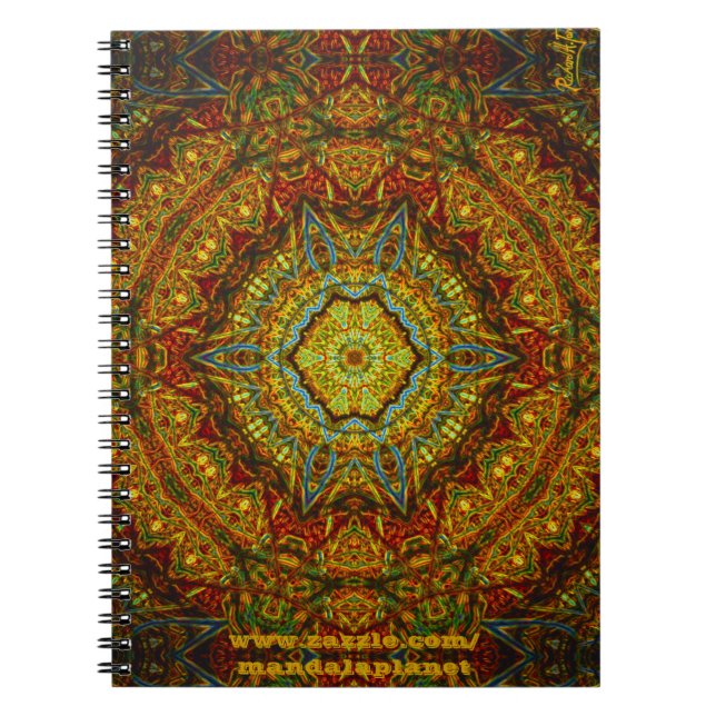 Espiral Caderno da Manchar-Vidro-Gás-Anel-Mandala (Frente)