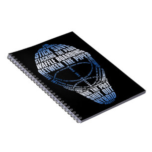 Espiral Caderno da máscara do Goalie do hóquei