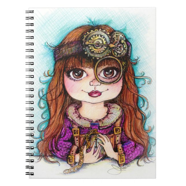 Espiral Caderno da menina de Steampunk (Frente)
