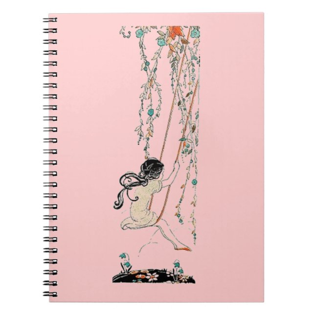 Espiral Caderno da menina do balanço do vintage (Frente)
