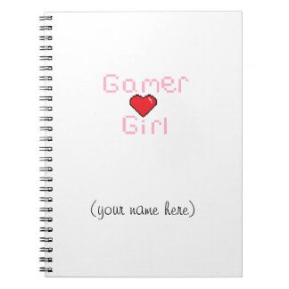Espiral Caderno da menina do Gamer