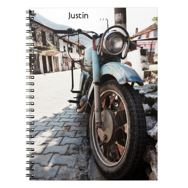 Espiral Caderno da motocicleta do vintage (Frente)