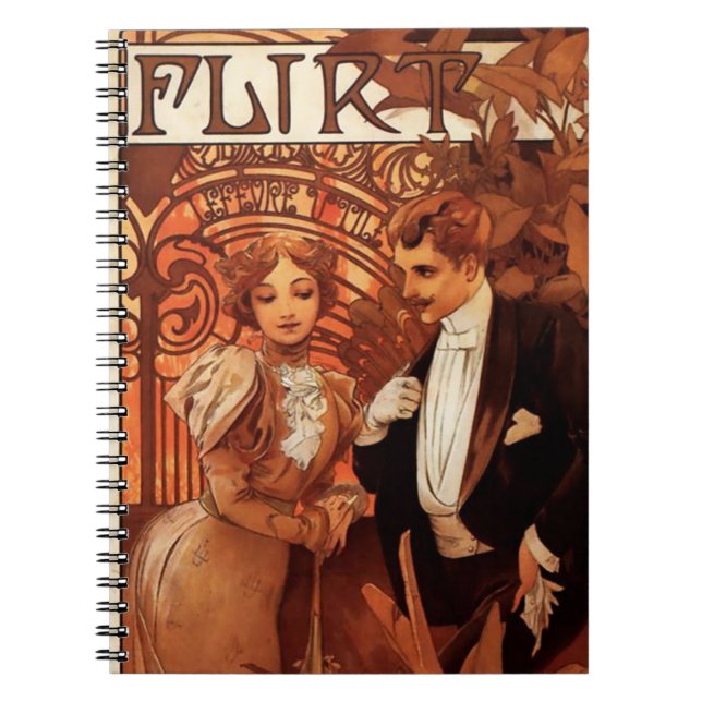 Espiral Caderno da namoradeira de Alphonse Mucha (Frente)