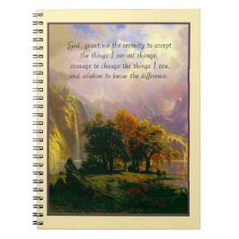 Espiral Caderno da oração da serenidade das montanhas roch