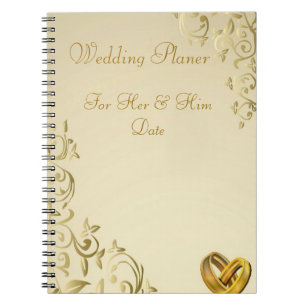 Espiral Caderno da plaina do casamento