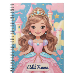 Espiral Caderno da Princesa – Nome Editável
