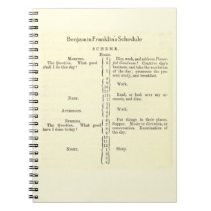 Espiral Caderno da programação de Benjamin Franklin