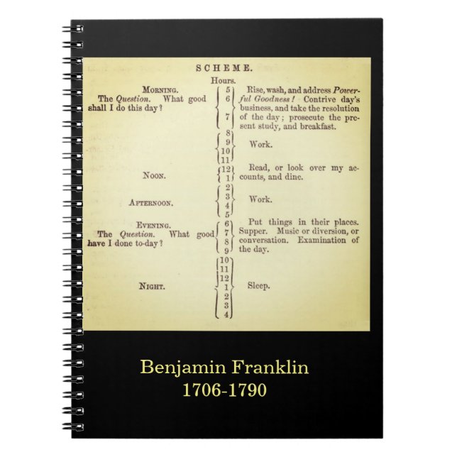Espiral Caderno da programação de Benjamin Franklin (Frente)