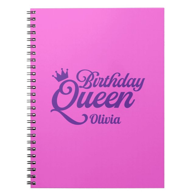 Espiral Caderno da Rainha de Aniversário (Frente)