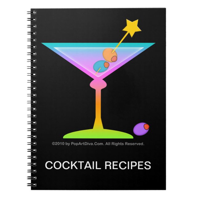 Espiral Caderno da receita do cocktail dos Martinis do (Frente)