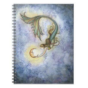 Espiral Caderno da Sereia da Lua do Mar Profundo