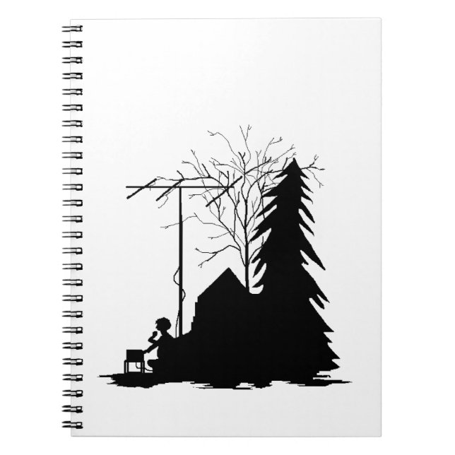 Espiral Caderno da silhueta do operador de radioamador (Frente)