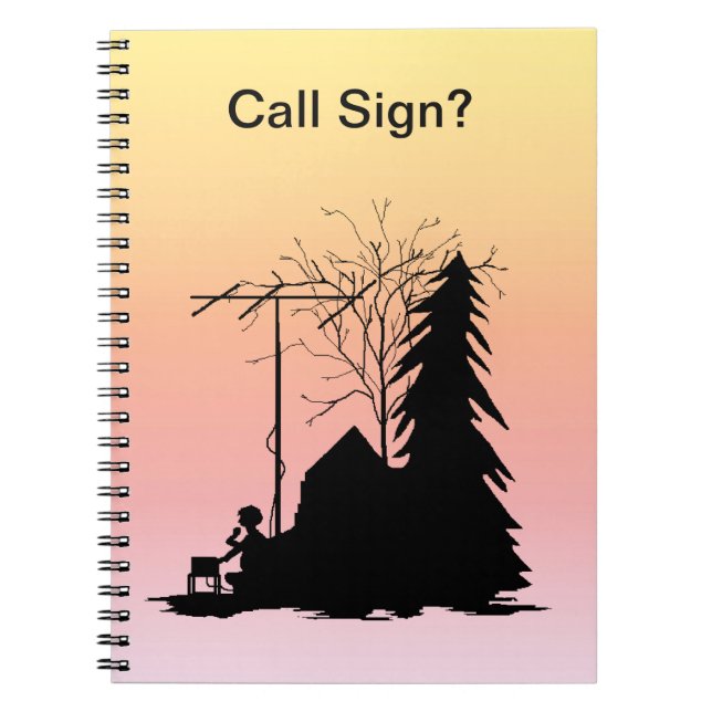 Espiral Caderno da silhueta do operador do presunto com (Frente)