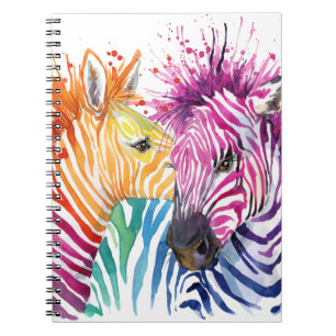 Espiral Caderno da zebra do arco-íris