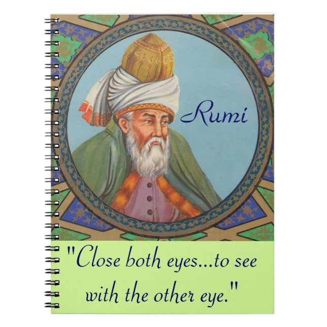 Espiral Caderno das citações de Rumi (Frente)