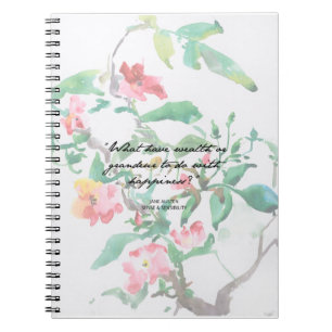 Espiral Caderno das citações dos rosas da aguarela de Ja
