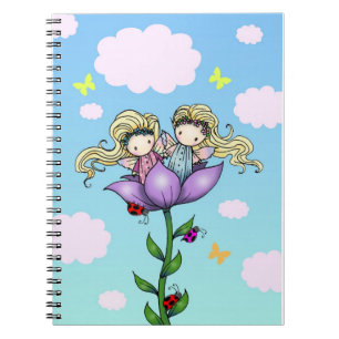 Espiral Caderno das Fadas Gêmeas da Flor por Molly Harriso
