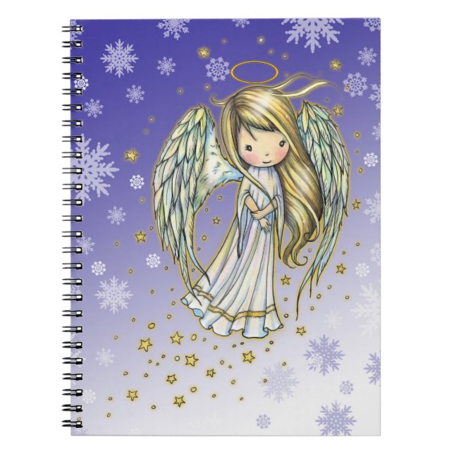 Espiral Caderno das Meninas Anjo Floco de Neve (Frente)