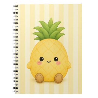 Espiral Caderno de Abacaxi Kawaii Fofo