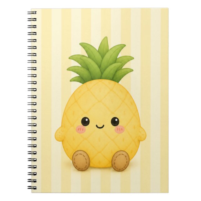 Espiral Caderno de Abacaxi Kawaii Fofo (Frente)