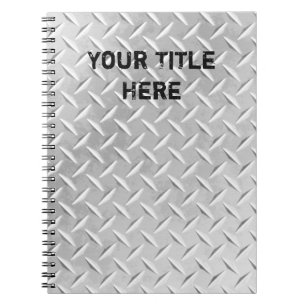 Espiral Caderno de alumínio escovado do metal da placa do