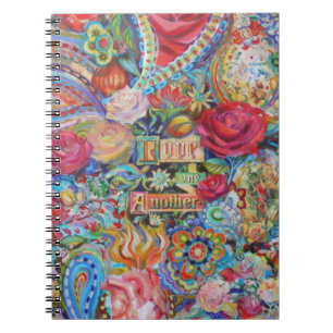Espiral Caderno de Amor Boho Estilo Paisley