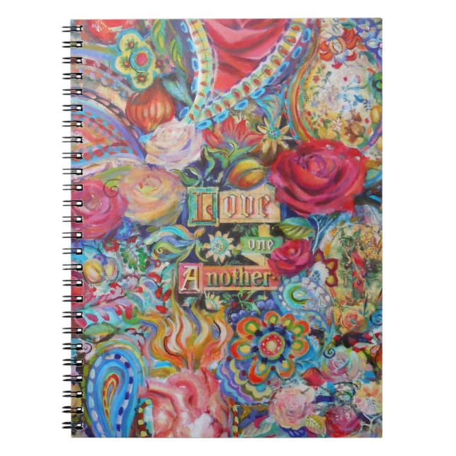 Espiral Caderno de Amor Boho Estilo Paisley (Frente)