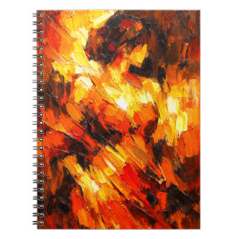 Espiral Caderno de Arte Abstrato Chamas da Paixão