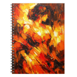 Espiral Caderno de Arte Abstrato Chamas da Paixão