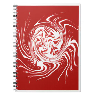 Espiral Caderno de Arte Abstrato com Redemoinho Vermelho e