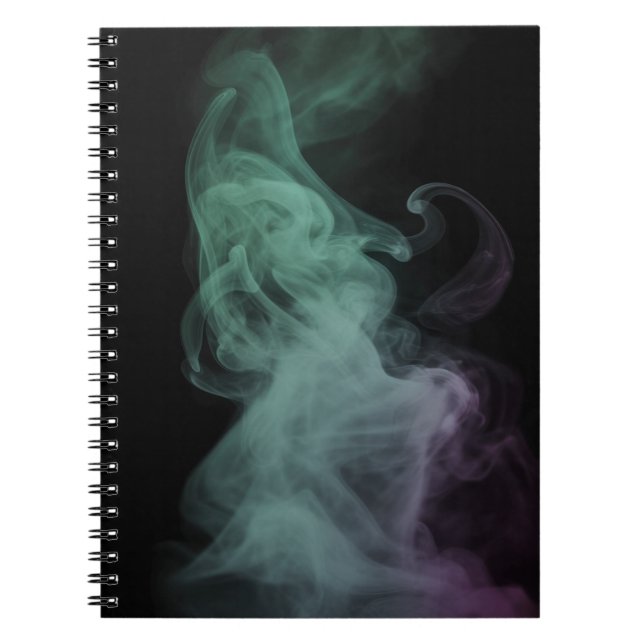 Espiral Caderno de Arte Abstrato Fumaça Verde Mística (Frente)