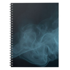 Espiral Caderno de Arte Abstrato Preto com Fumaça Azul