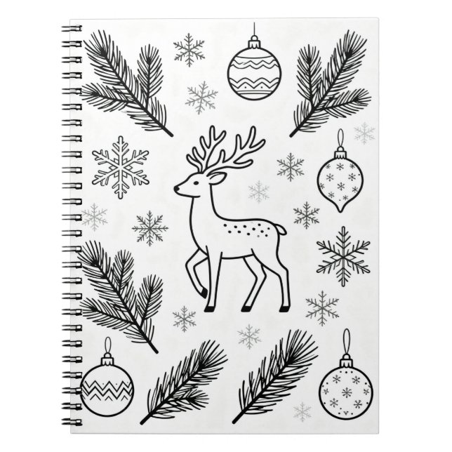 Espiral Caderno de Arte de Linha de Flocos de Neve (Frente)