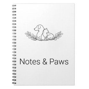 Espiral Caderno de Arte de Linha Minimalista de Cachorro e