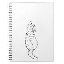 Caderno de Arte de Linha Vista Posterior de Gato M