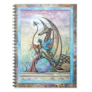 Espiral Caderno de Arte Fantasia de Fada e Dragão