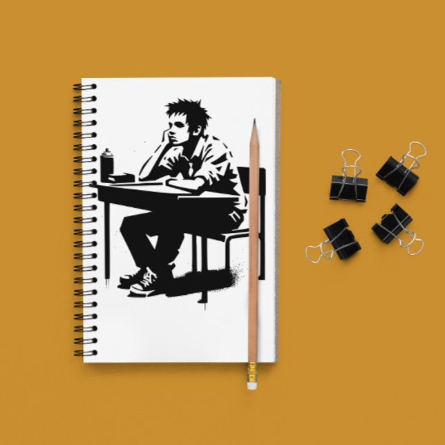 Espiral Caderno de Arte Grunge com Texto Personalizado par (Criador carregado)