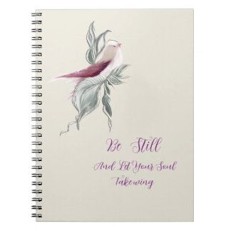 Espiral Caderno de aves botânicas graciosas