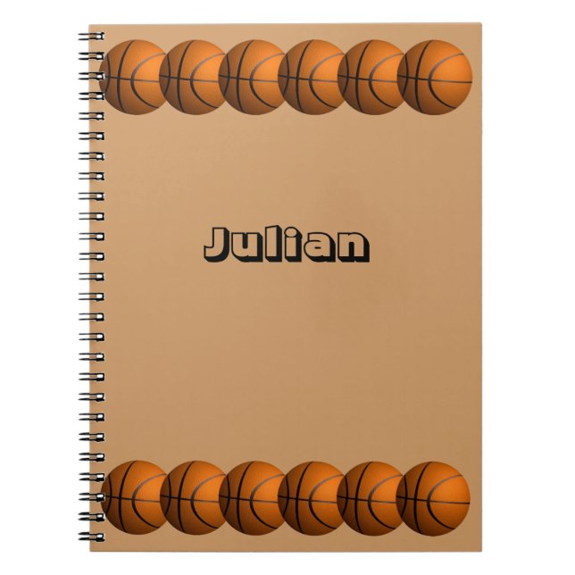 Espiral Caderno de Basquetebol Nome Pessoal Linha (Frente)