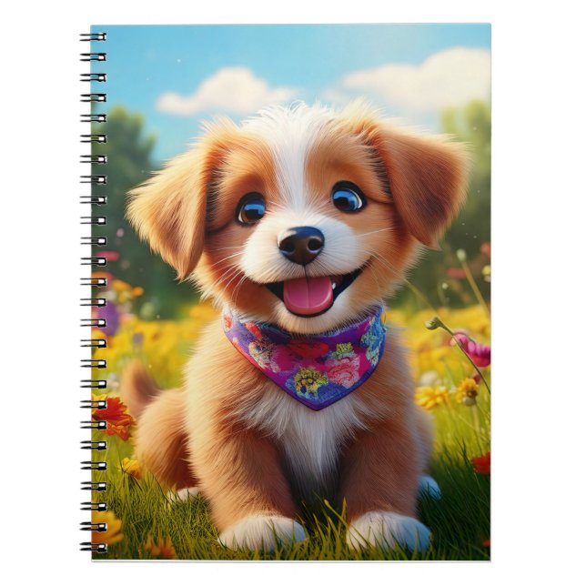 Espiral Caderno de bebê - Cachorrinho (Frente)