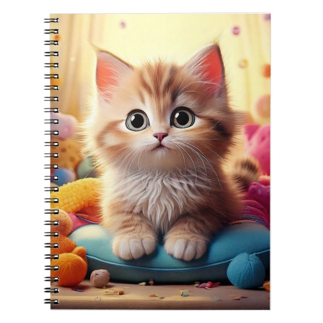 Espiral Caderno de bebé - Gato (Frente)