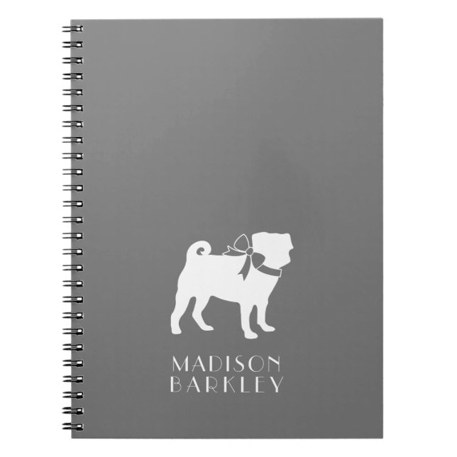 Espiral Caderno de Cachorro Pug Filhote (Frente)