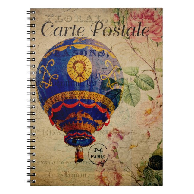 Espiral Caderno de Cartão Postal Francês (Frente)