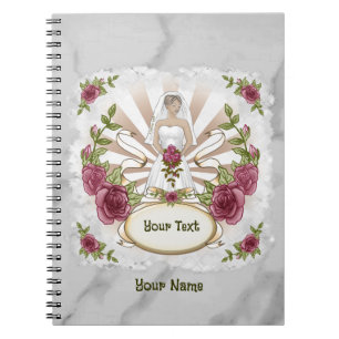 Espiral Caderno de casamento personalizado da Noiva das Ro