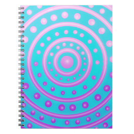Espiral Caderno de Círculos Brilhantes Rosa e Roxo
