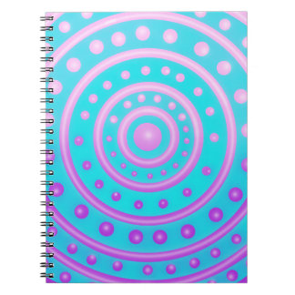 Espiral Caderno de Círculos Brilhantes Rosa e Roxo