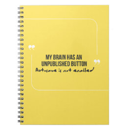 Espiral Caderno de Citação Engraçada Autosave Desativado