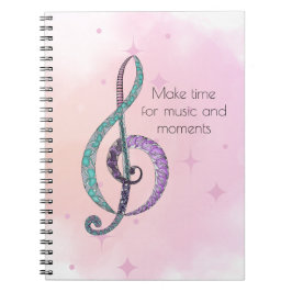 Espiral Caderno de clave de sol Melodia em Linha e Cor