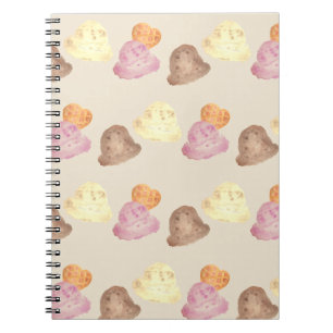 Espiral Caderno de Colher de Sorvete de Aquarela Caprichos